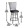 Stellan Swivel Counter Stool Black Black Wood