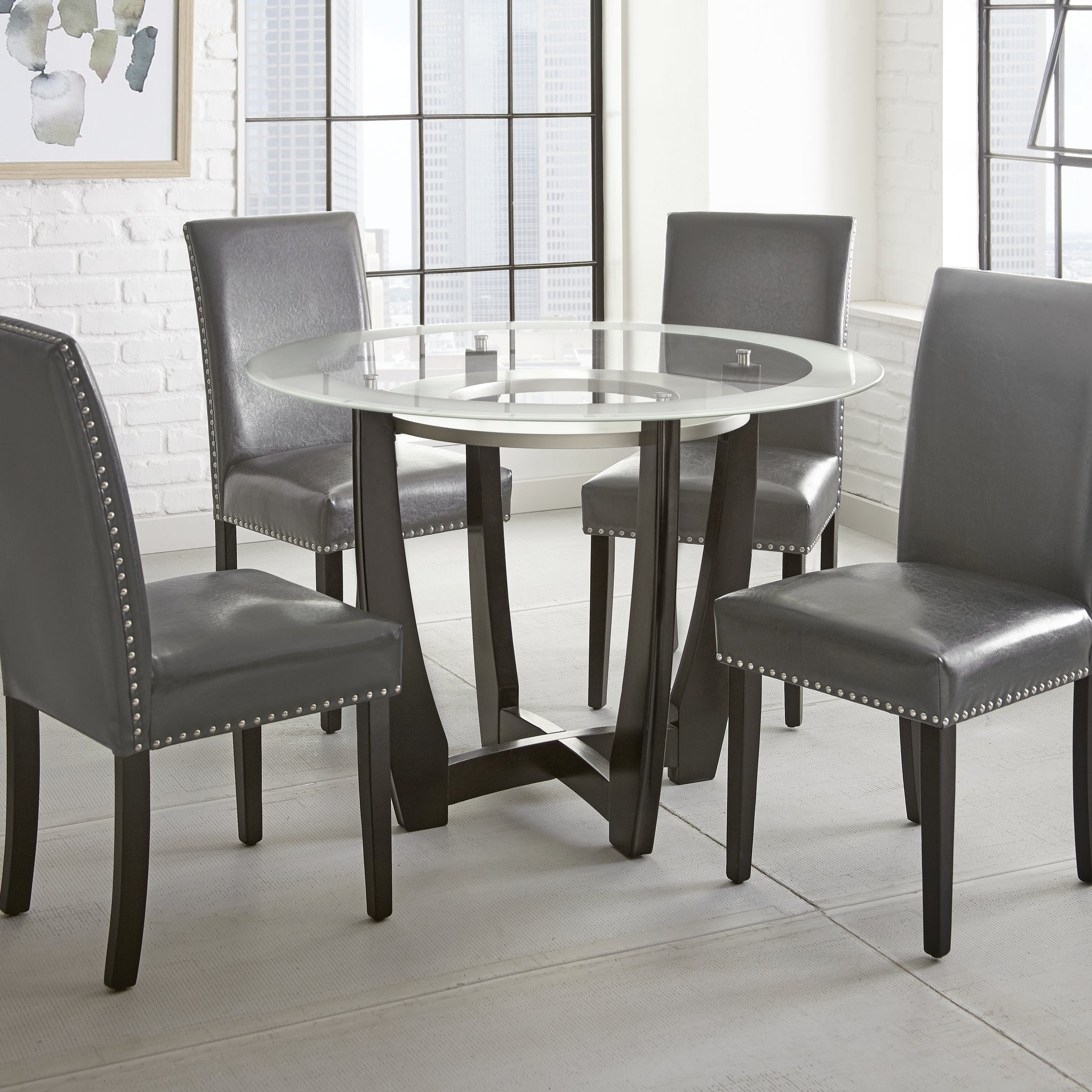 Verano 5 Piece Dining Set Dark Gray Dark Gray Wood