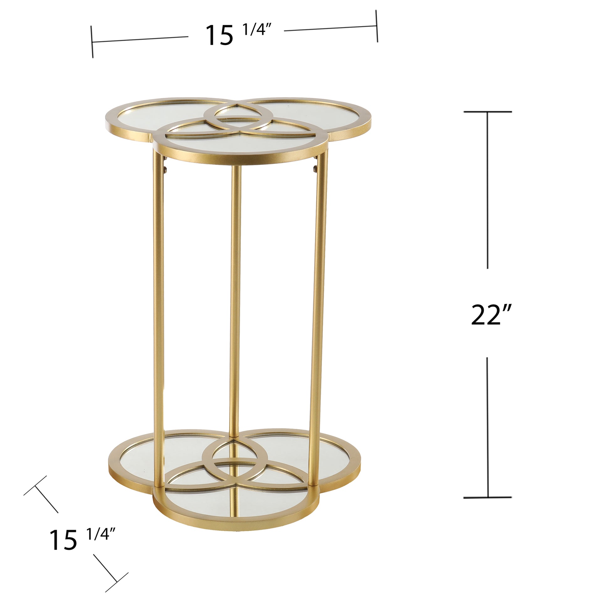 Shirland Geometric Accent Table Gold Iron