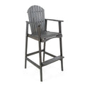 Wood Bar Stool Dark Grey Wood