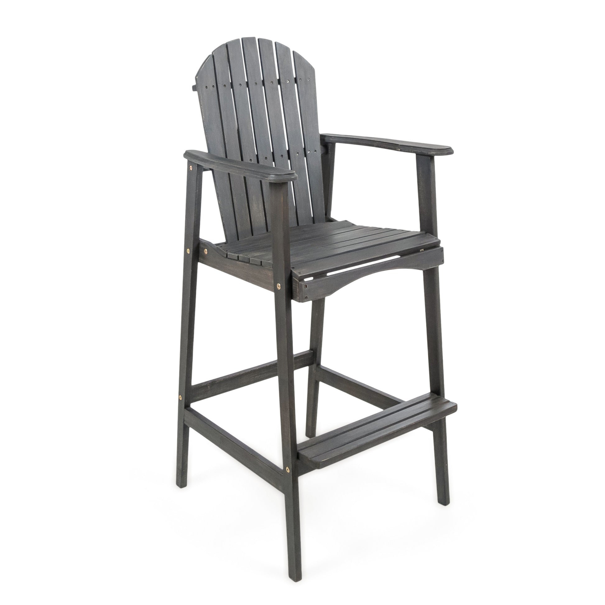 Wood Bar Stool Dark Grey Wood