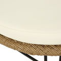 Tavon Chair,2Pcs With 2 Cushions Light Brown Foam Pe Rattan Iron