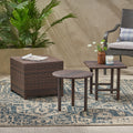 Lido 3Pc Table Set Brown Multi Rattan