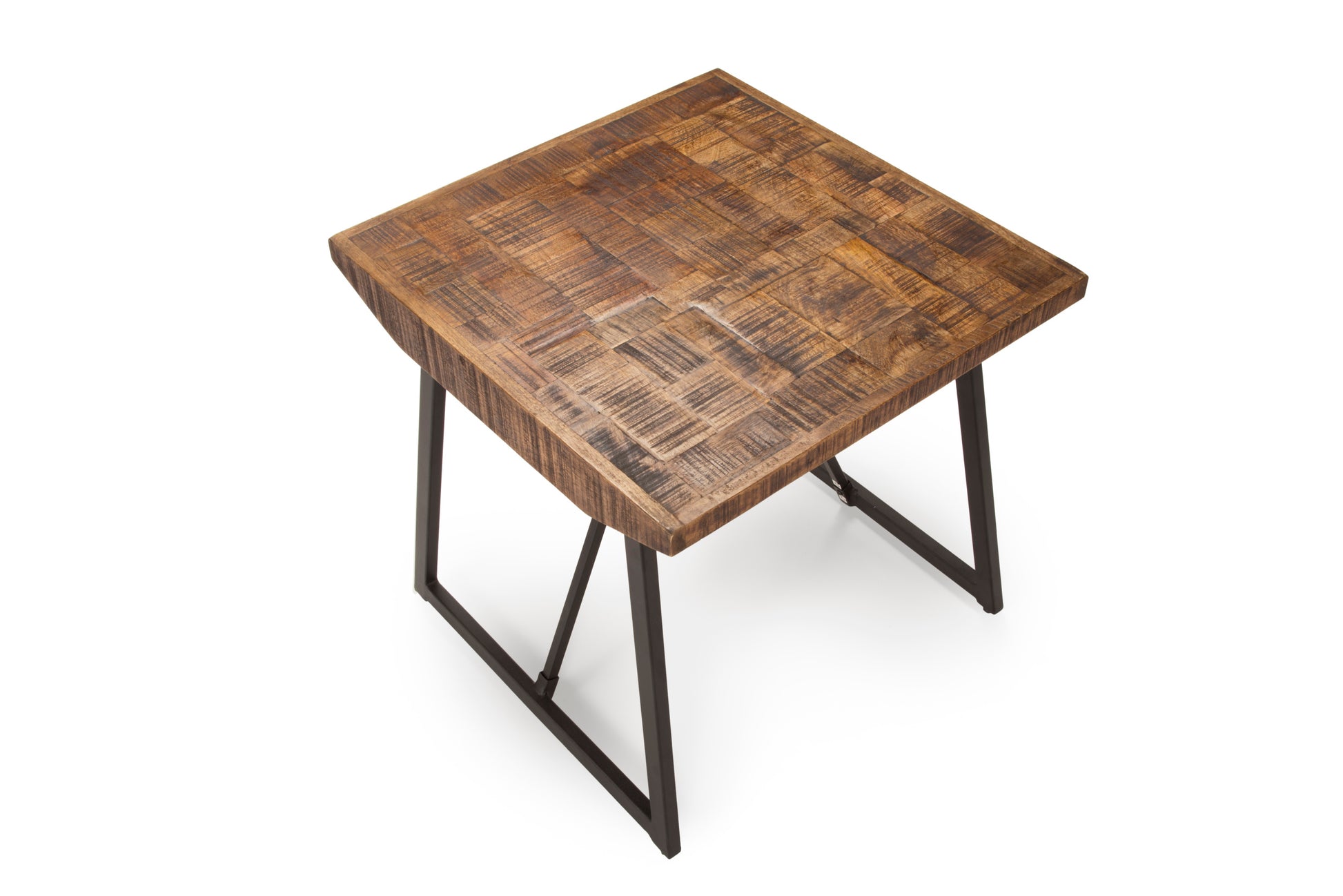 Walden Parquet End Table Brown Brown Iron