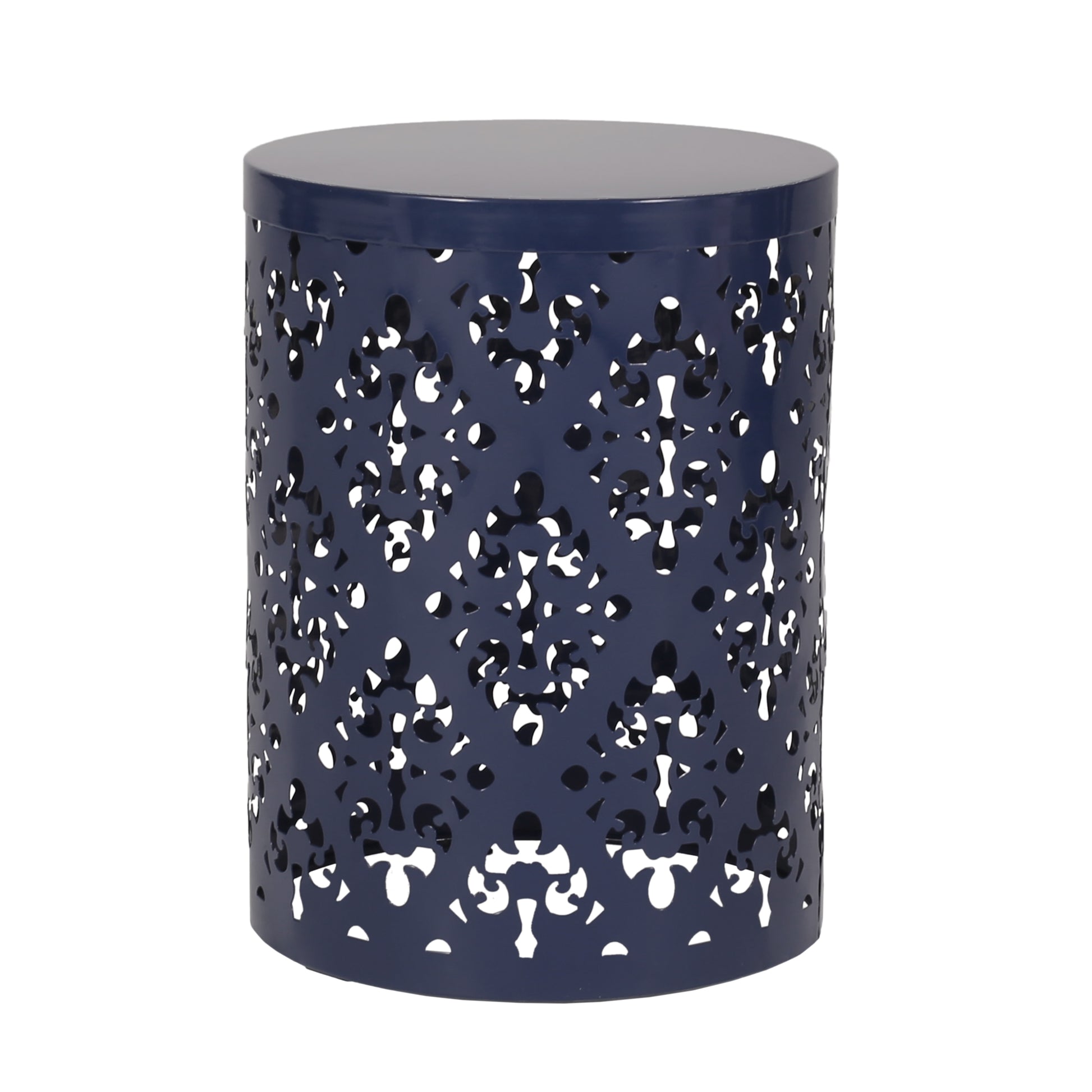 Metal S 2 End Table Navy Blue Iron