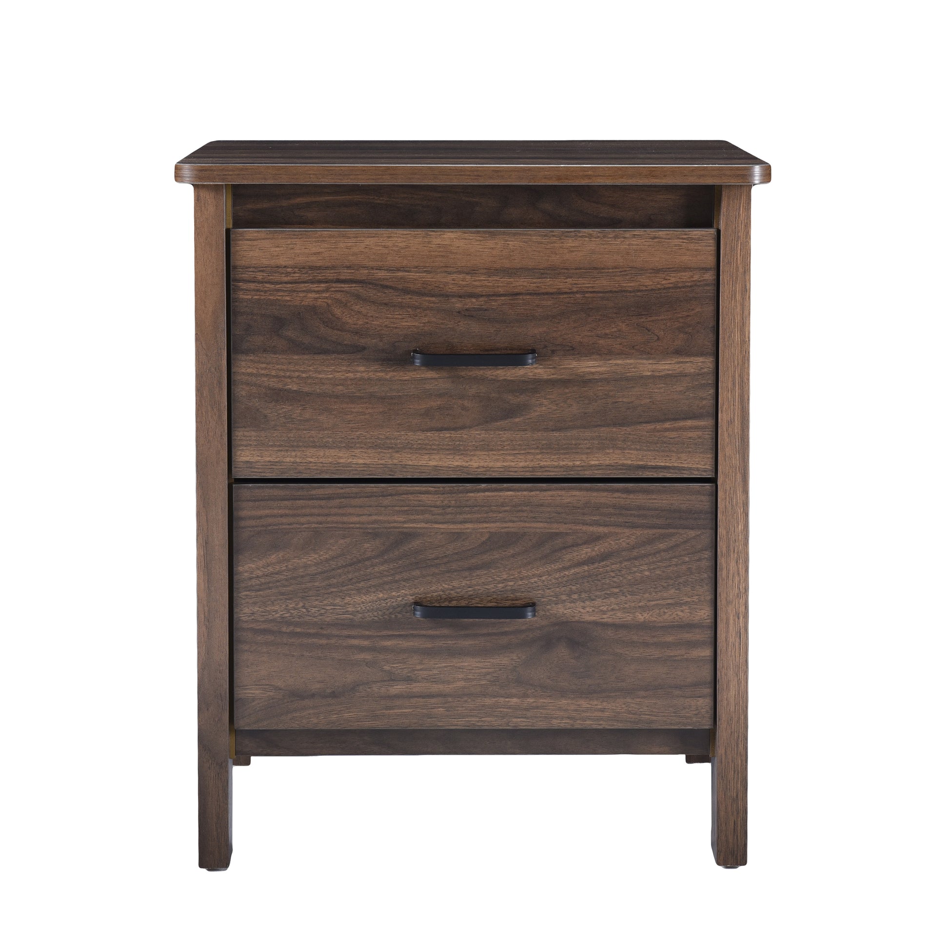 Toolless Assembly Nightstand Brown Mdf