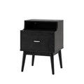 Disa 1 Drawer Nightstand Black Mdf