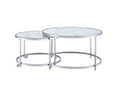 Rayne 3 Piece Table Set White White Stainless Steel