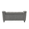 Alden Armed Storage Bench Gray Fabric