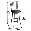 Stellan Swivel Barstool Black Black Wood