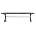 Outdoor Aluminum Dining Benches With Steel Frame, 2 Pcs Set, Grey Black Grey Black Aluminium
