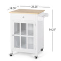 Kitchen Cart White Wood