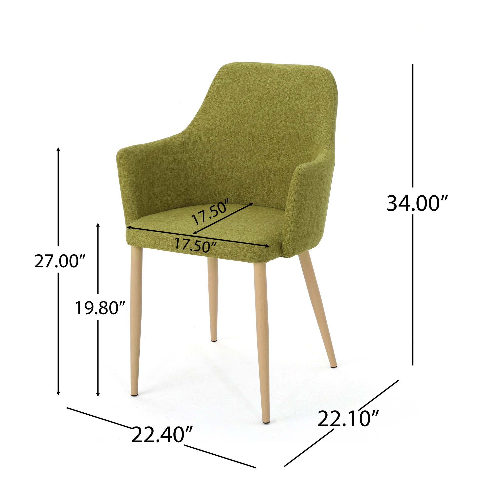 Dining Chair Green Fabric