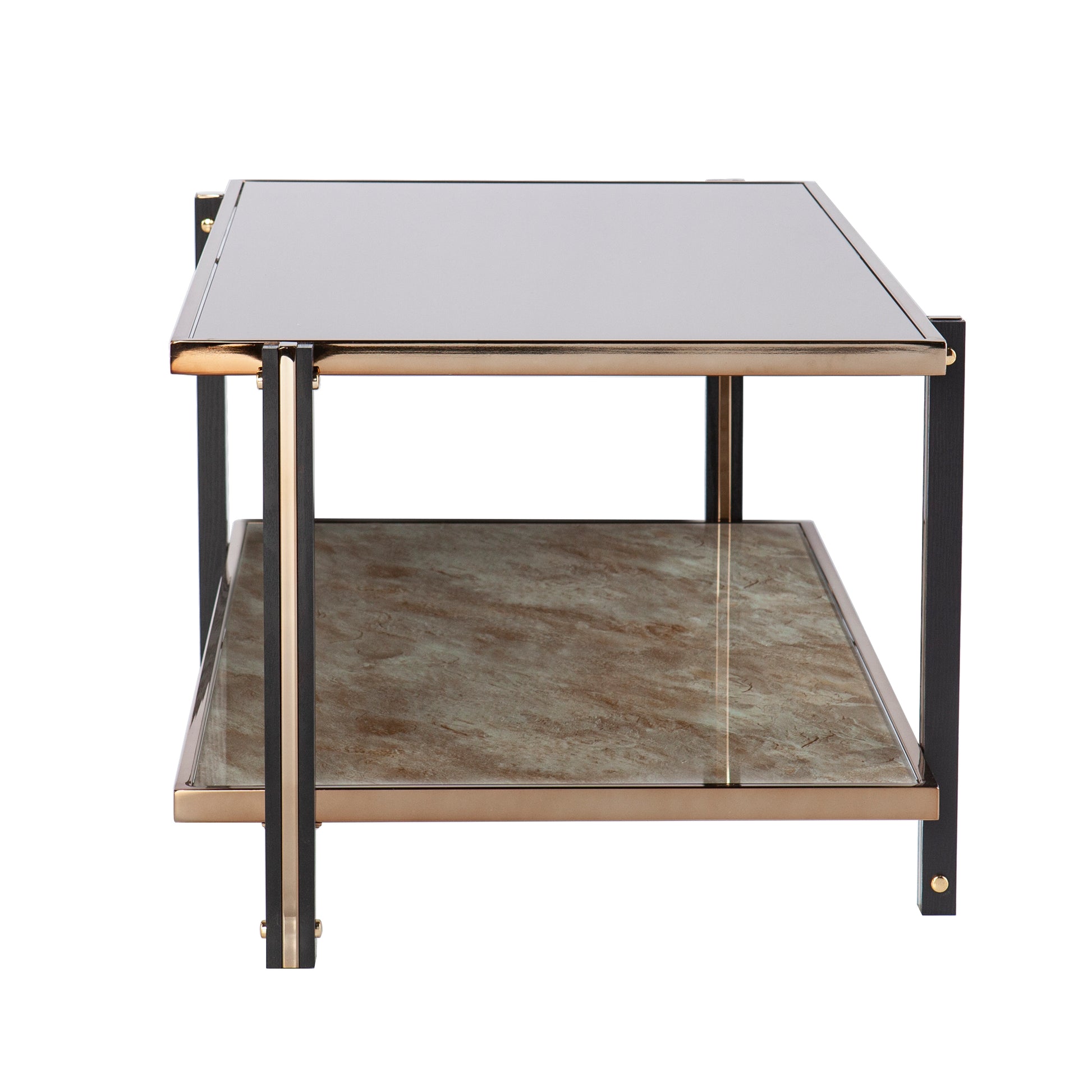 Thornsett Cocktail Table W Mirrored Top Champagne Mdf