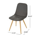 Gila Dining Chair With Heat Tranfer Legs,Set Of 2 Brown Multi Rattan