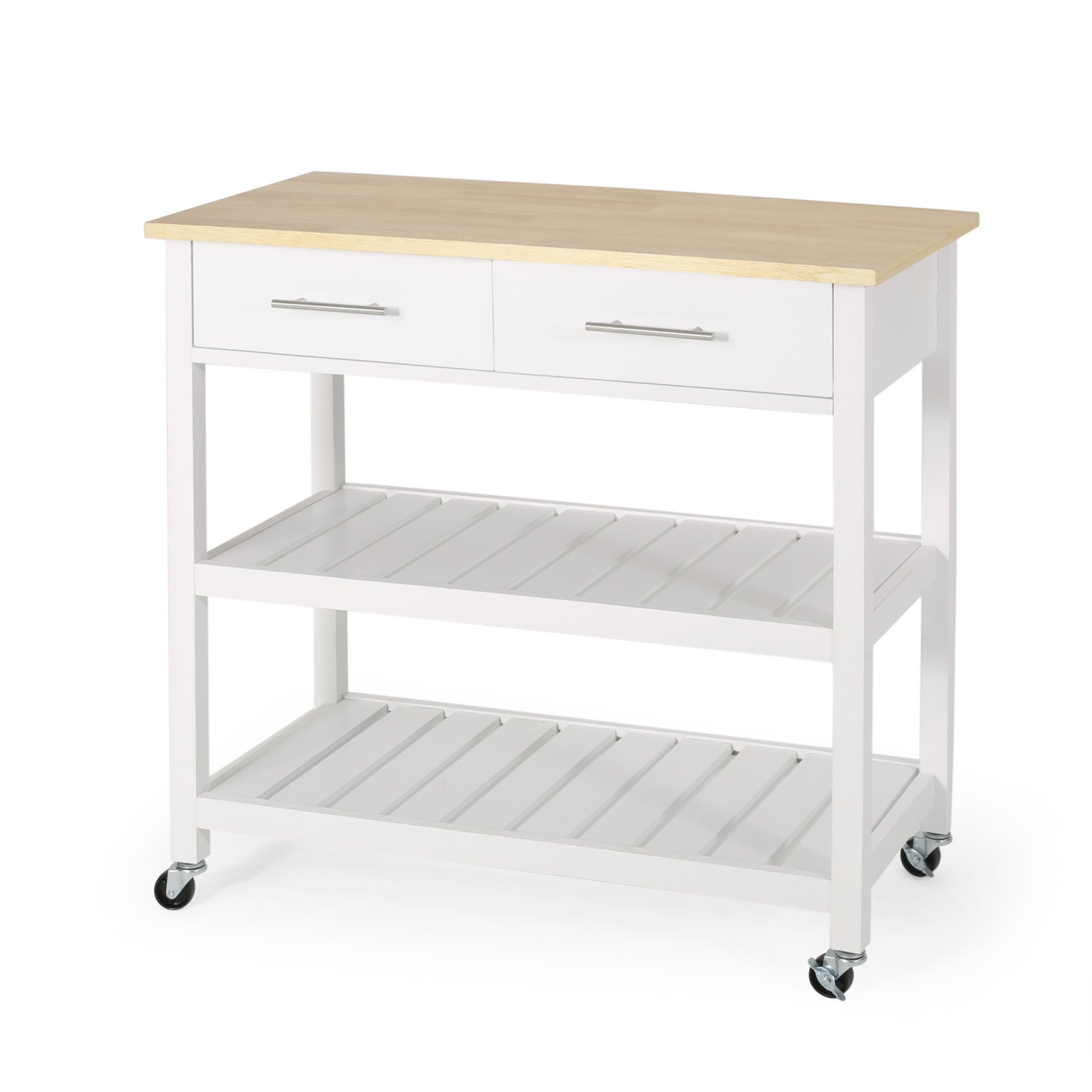 Kitchen Cart White Wood