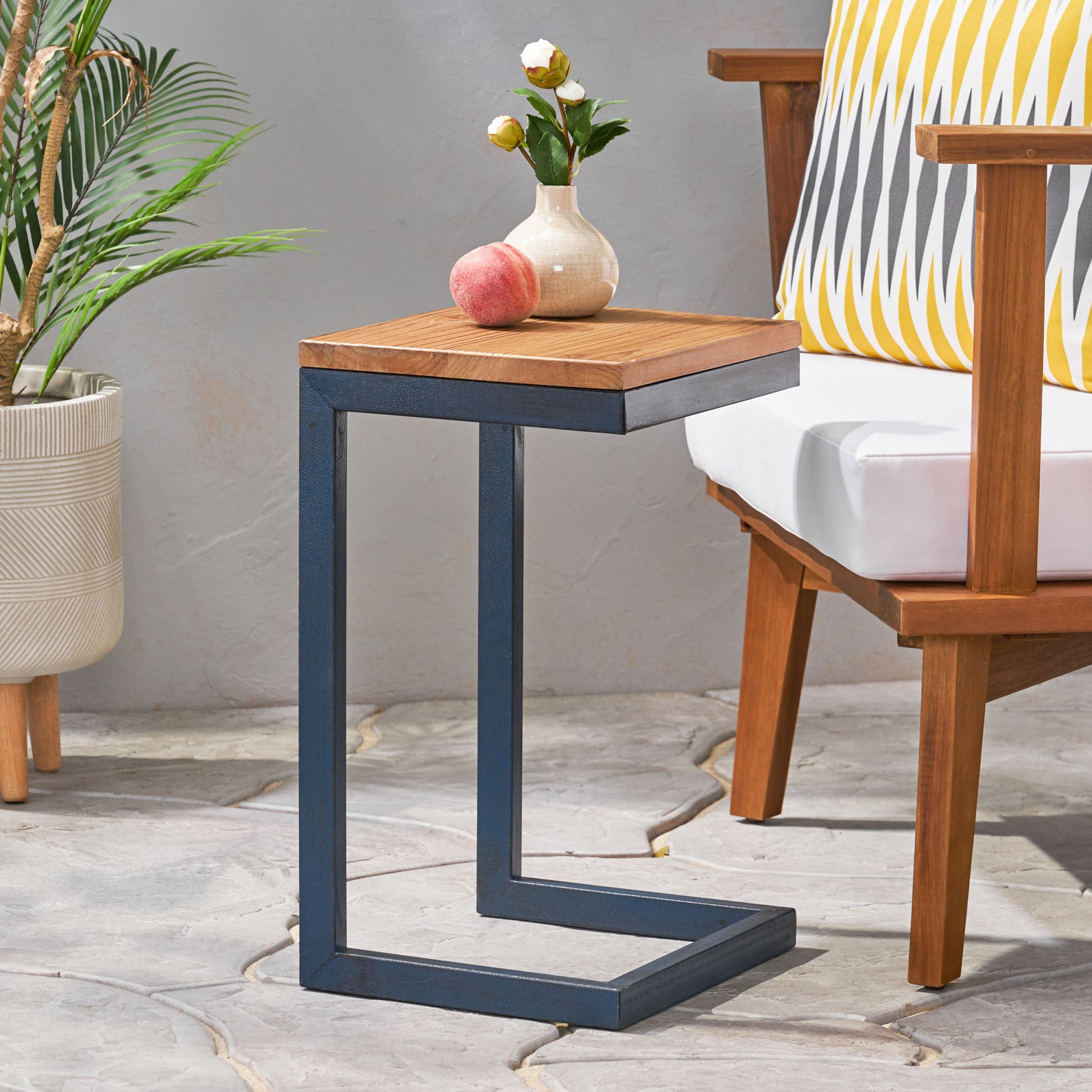 Accent Table Small Black Wood