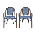 Bistro Chair White Navy Rattan