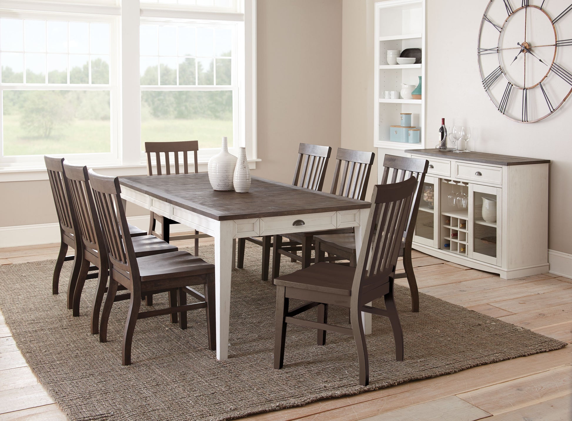 Cayla Table Dark Oak & White White Wood