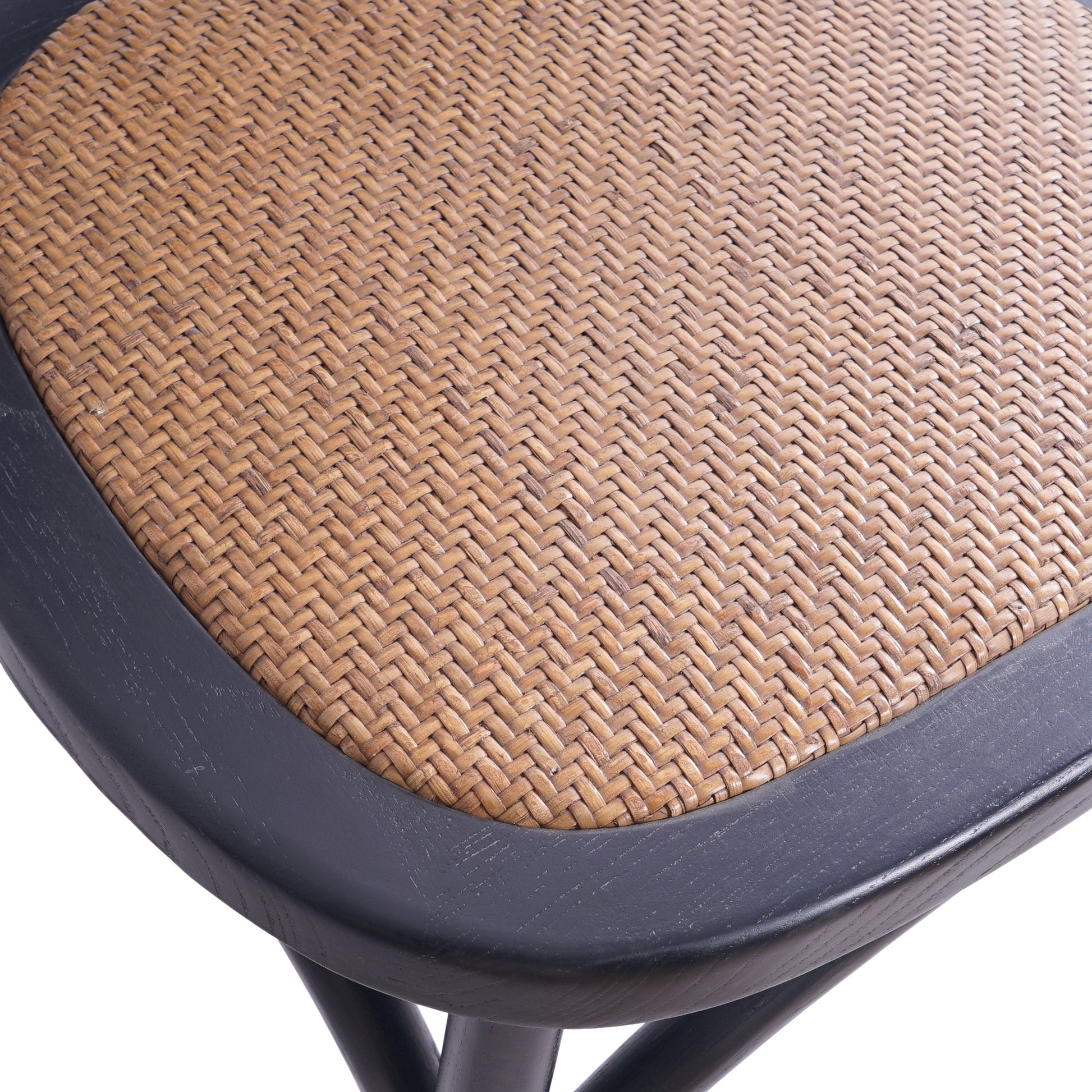 Dining Chair Mp2 Set Of 2 Matte Black Rattan