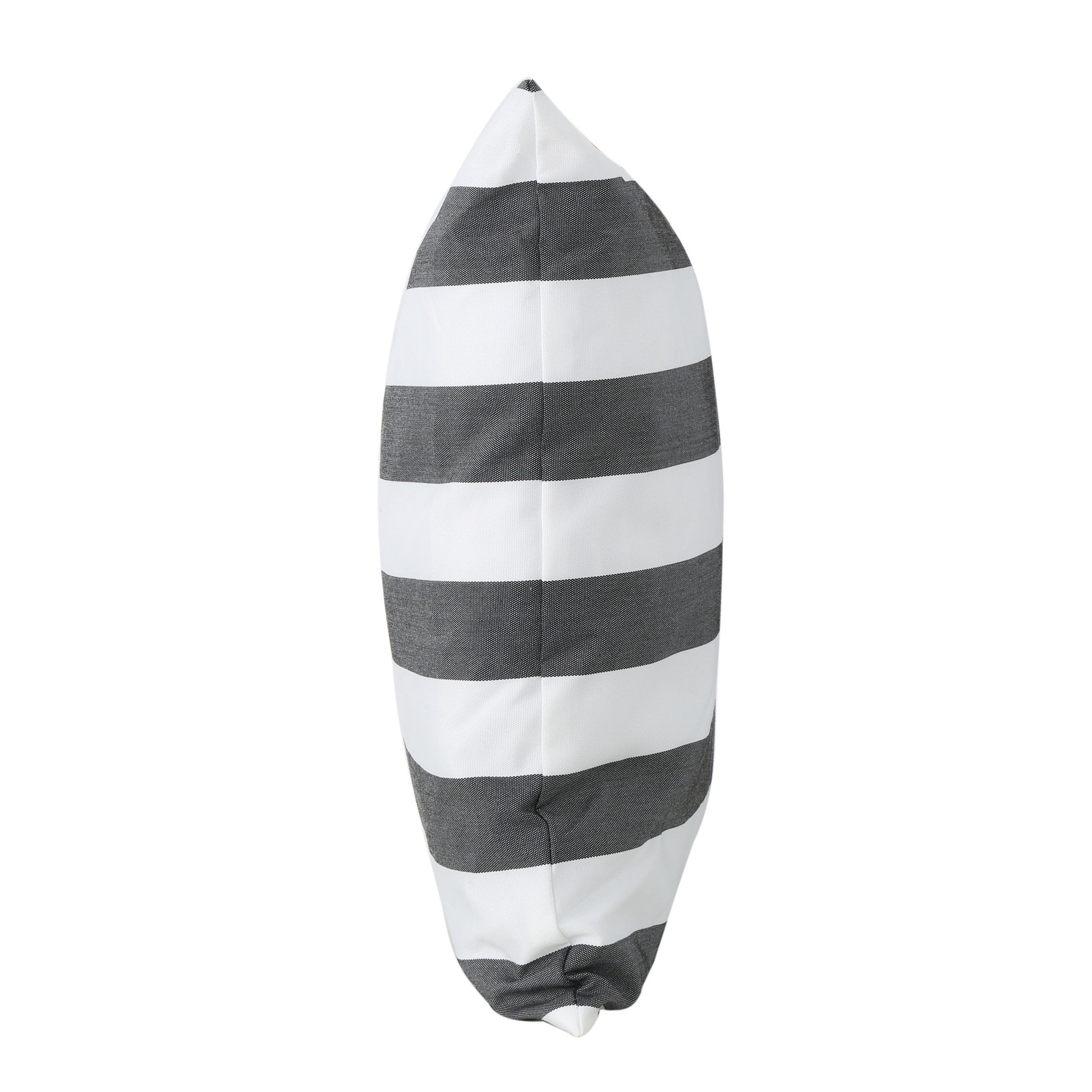 Coronado Stripe Square Pillow - Black Fabric