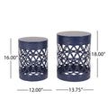 Metal S 2 End Table Navy Blue Iron