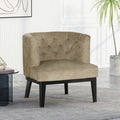 Accent Chair Beige Fabric