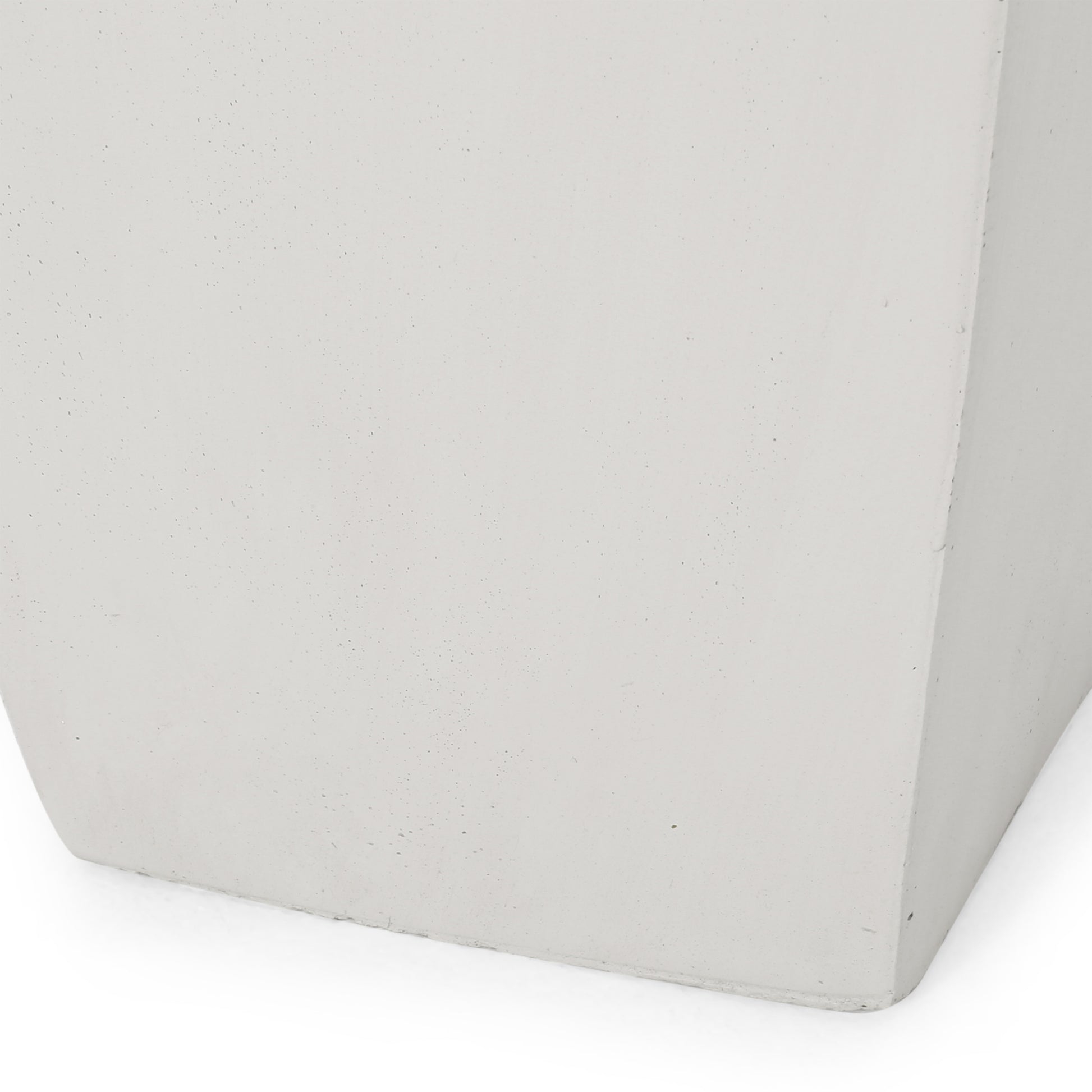 13" Outdoor Modern Mgo Small Cast Stone Planter, White Matte White Magnesium Oxide