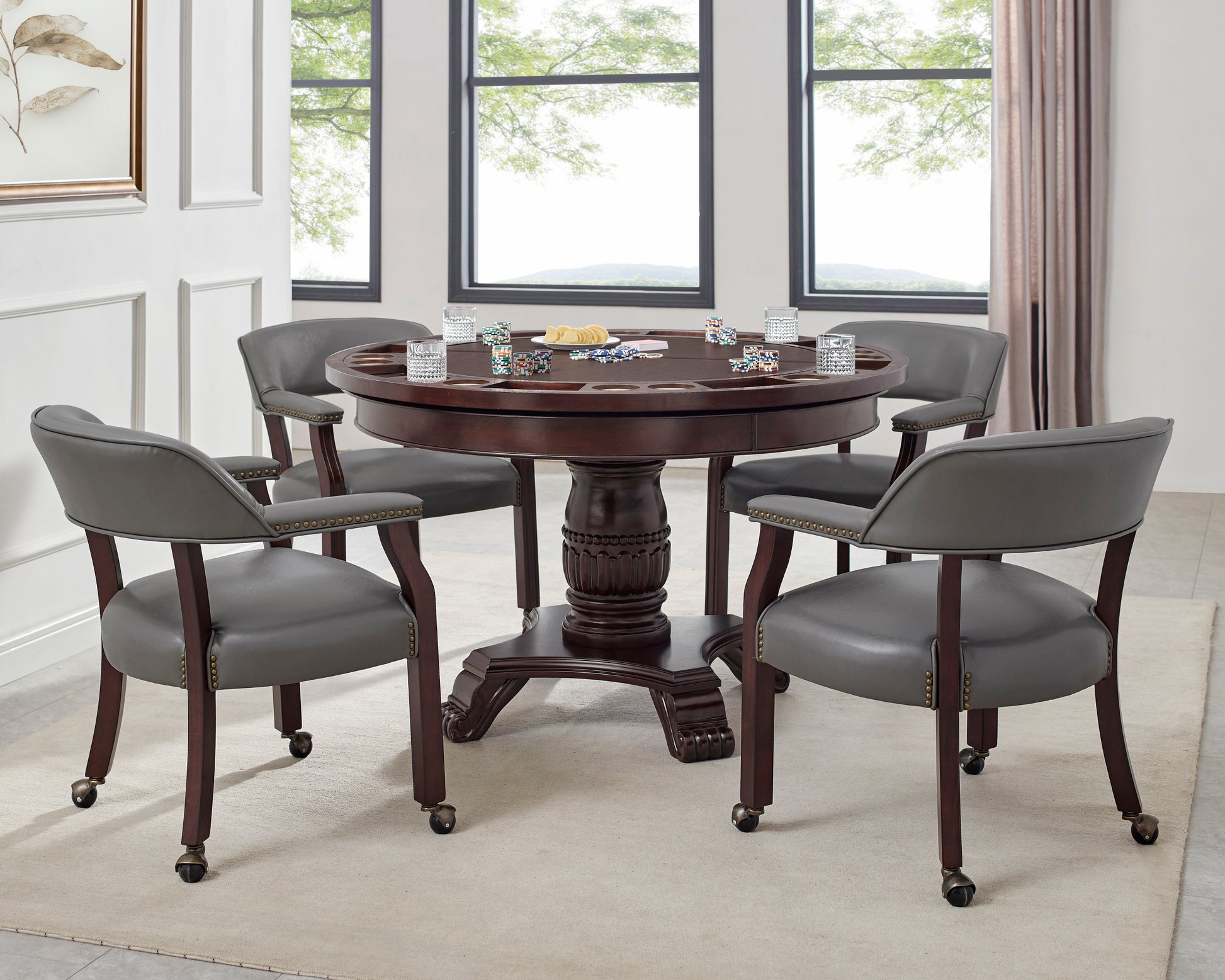 Tournament 5 Piece Dining Set Dark Gray Dark Gray Wood