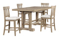 Napa 5 Piece Dining Set With Counter Table Sand Light Brown Wood