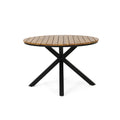 Modern Dinning Table Black Metal & Wood