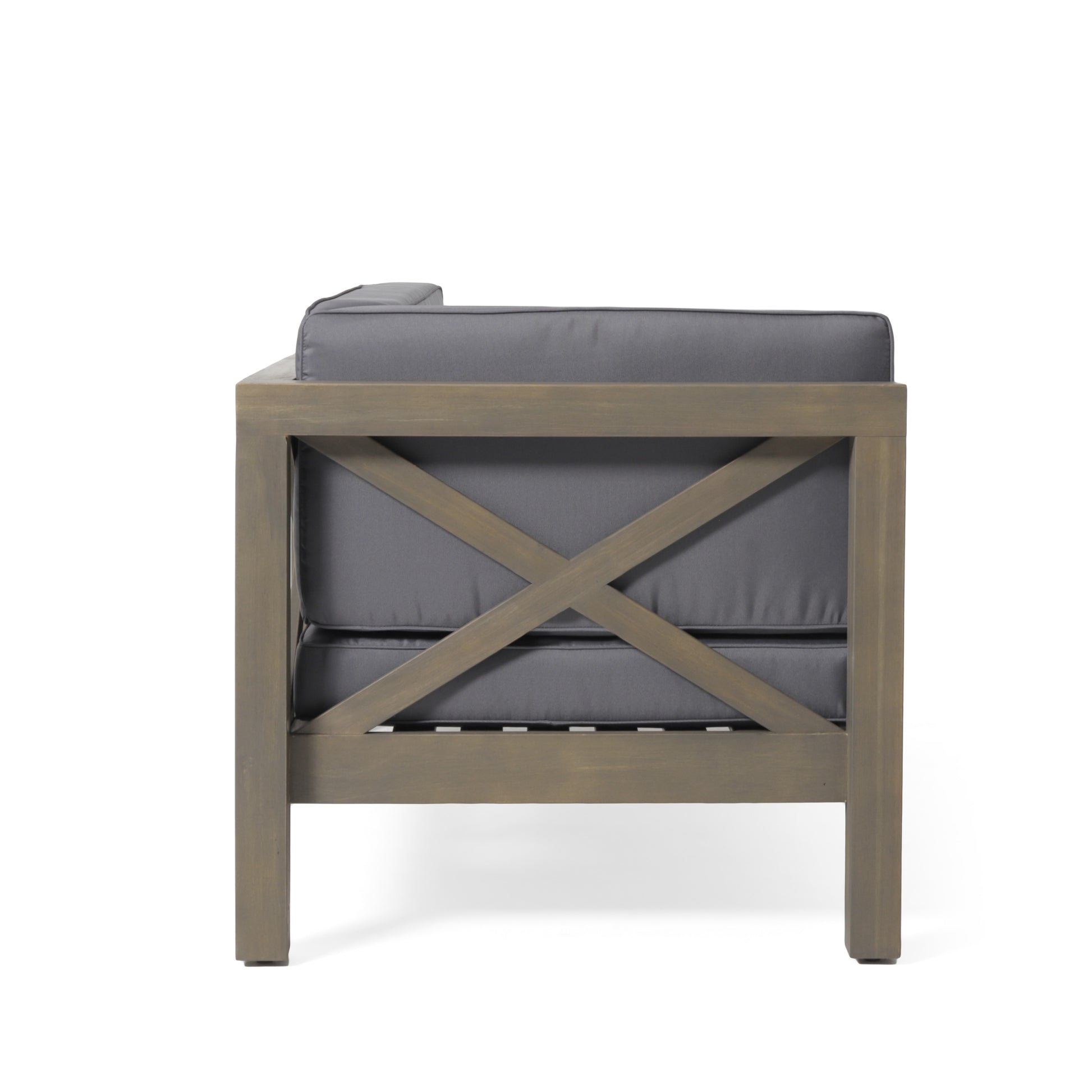 Brava X Back Left Right Corner Bench Set Dark Grey Seats 4 Acacia Wood