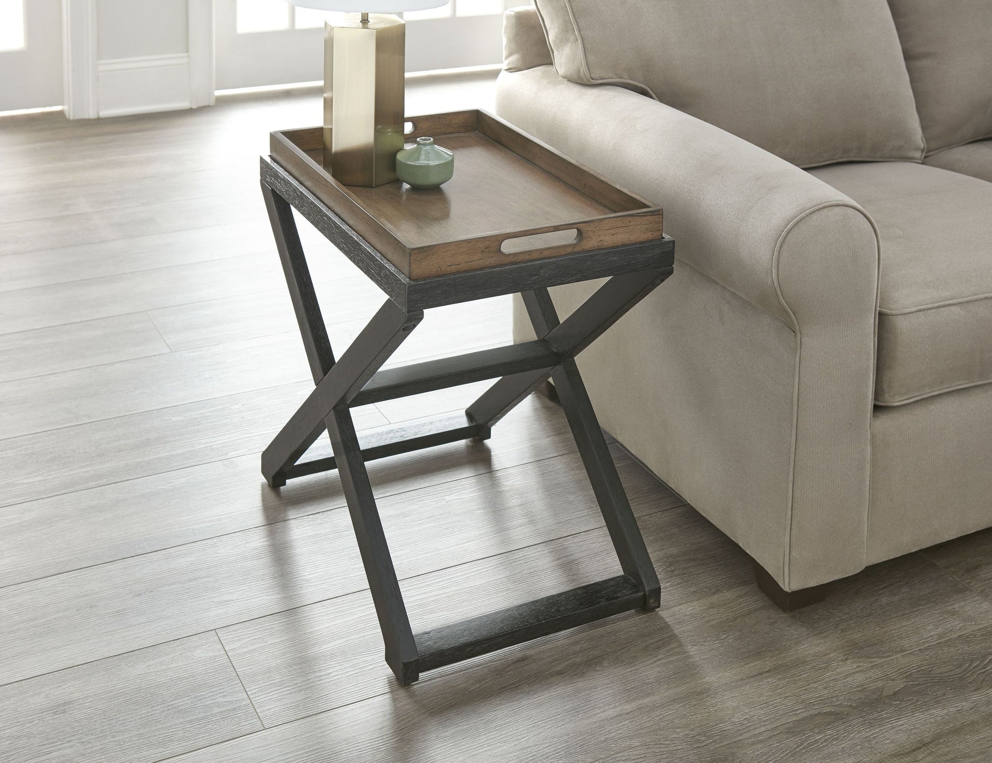 Topeka Chairside Table Brown Brown Wood