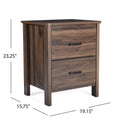 Toolless Assembly Nightstand Brown Mdf