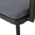 Kennethchair Grey Pe Rattan Iron Waterproof Fabric