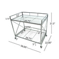 Bar Cart - Silver Glass Metal