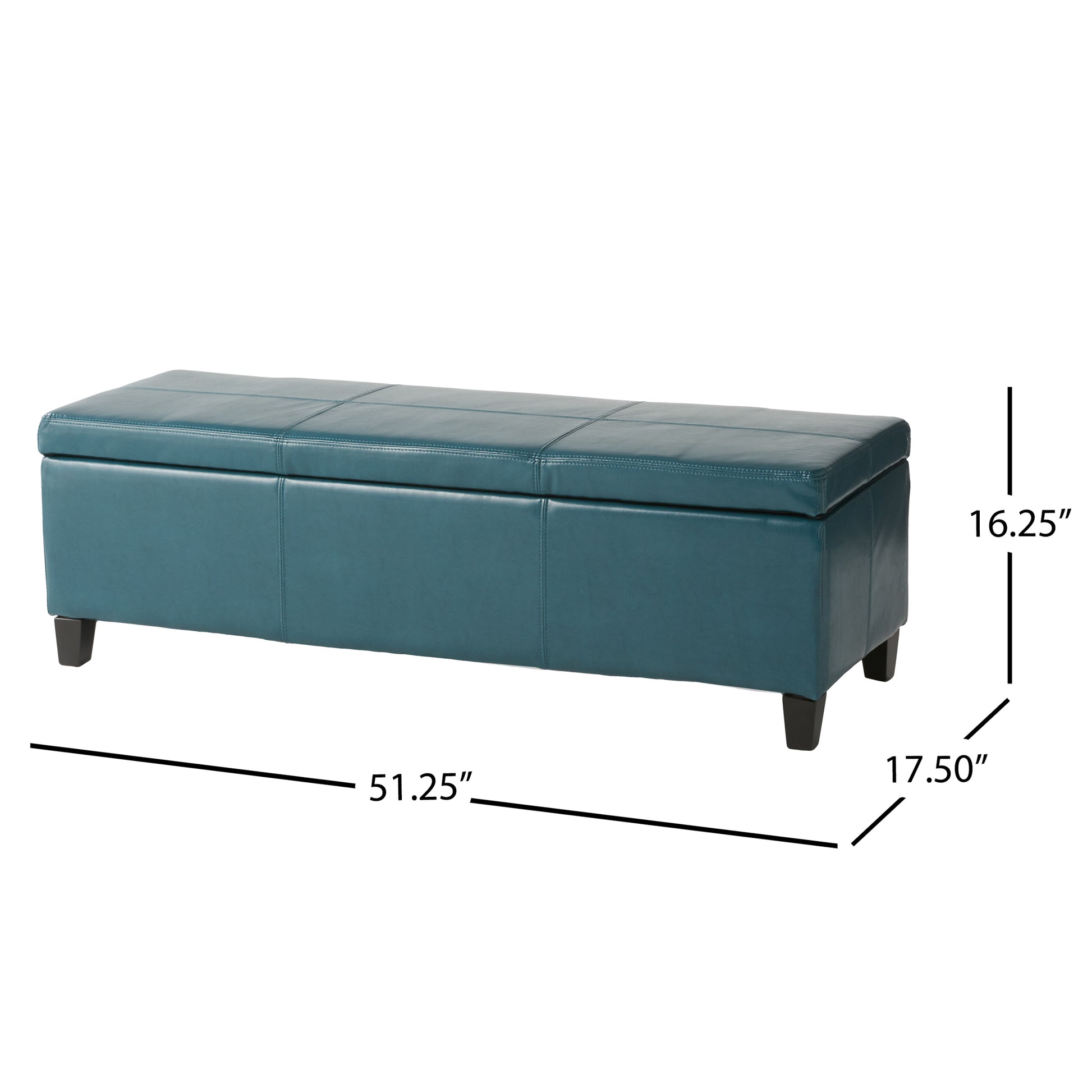 Glouster Storage Ottoman V2 Teal Pu