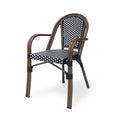 Bistro Chair Black White Rattan