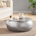 Aluminum Drum Coffee Table Nickel Aluminium