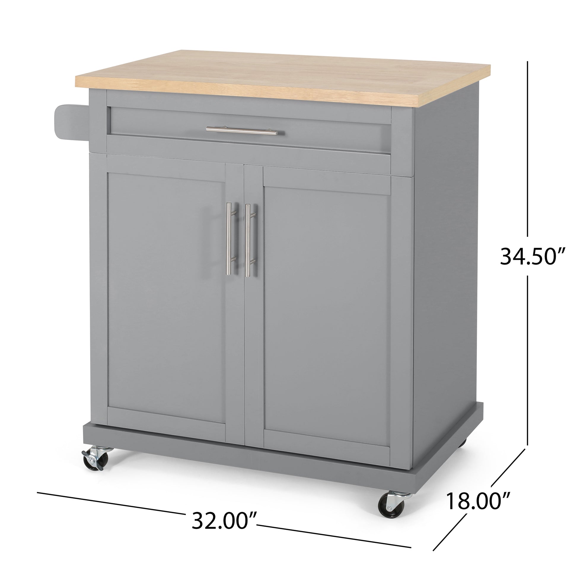 Kitchen Cart Grey Wood