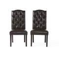 Harriet Kd Tufted Dining Chairs Mp2 Set Of 2 Brown Pu