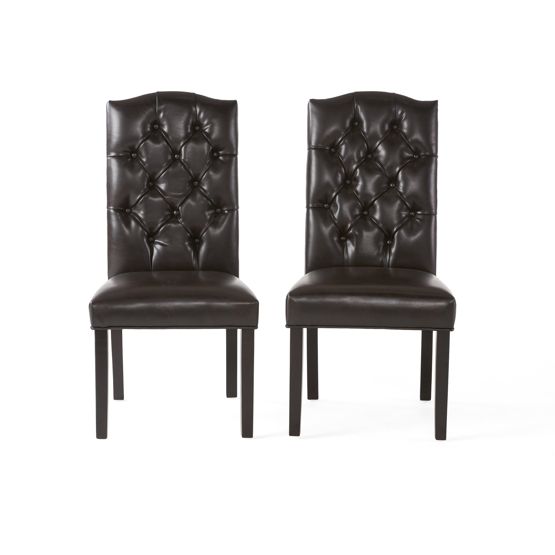 Harriet Kd Tufted Dining Chairs Mp2 Set Of 2 Brown Pu