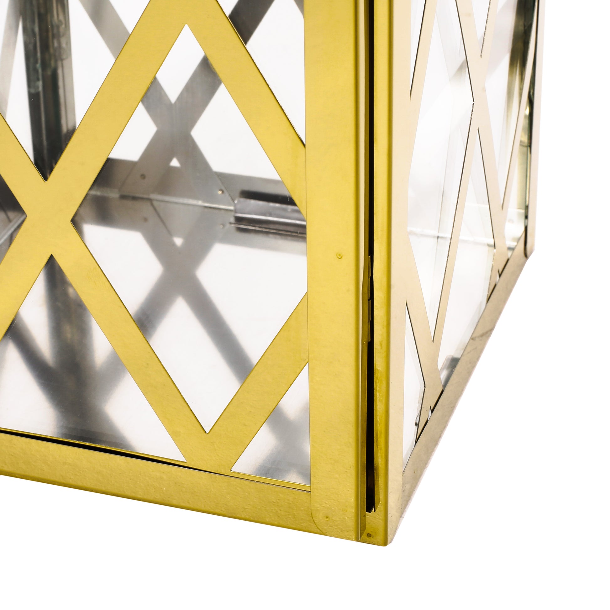 Anton 14"H Stainless Steel Lantern Gold Stainless Steel