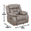 Tyson Glider Recliner Pearl Silver Silver White Faux Leather