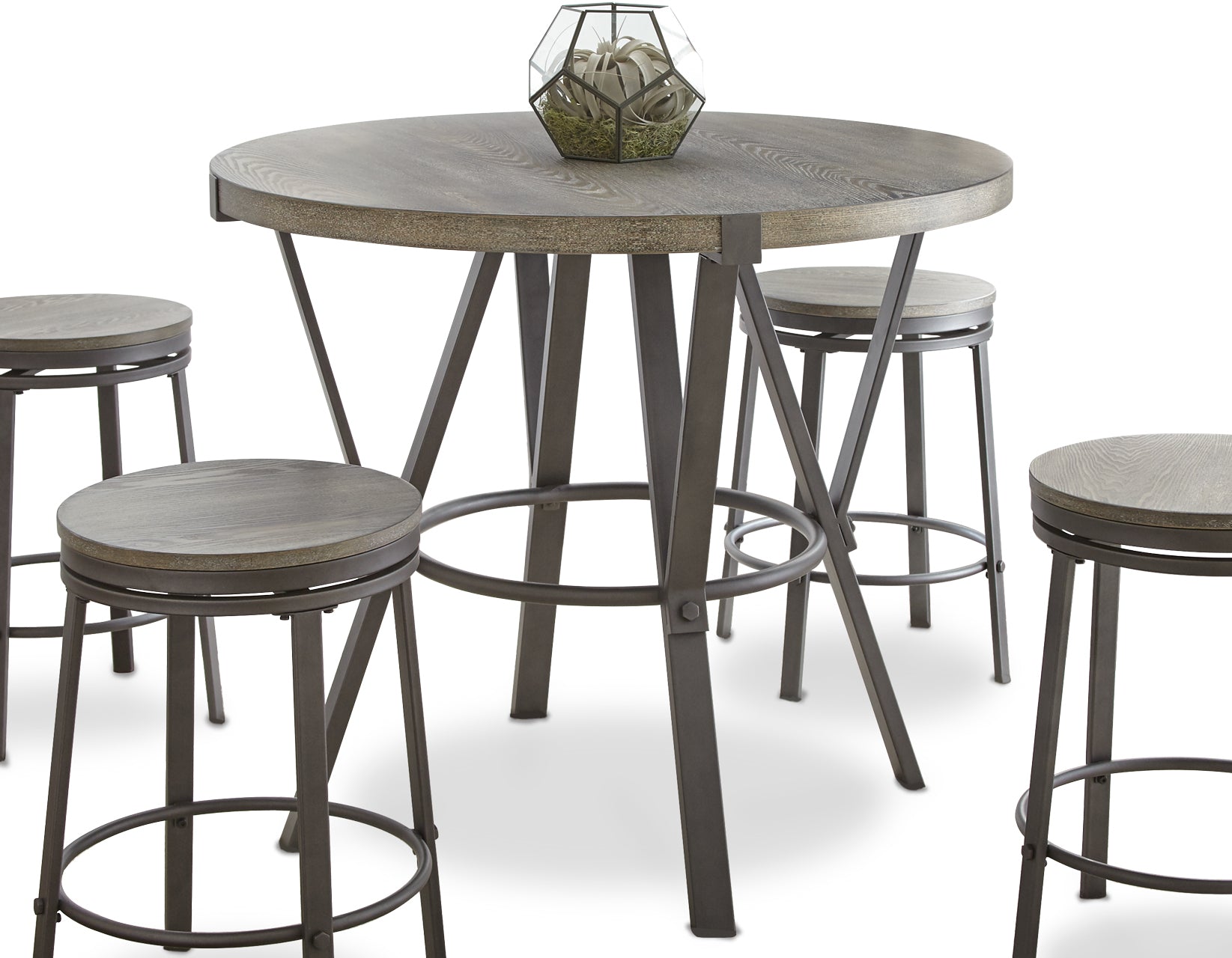 Portland Round Counter Table Dark Gray Dark Gray Wood