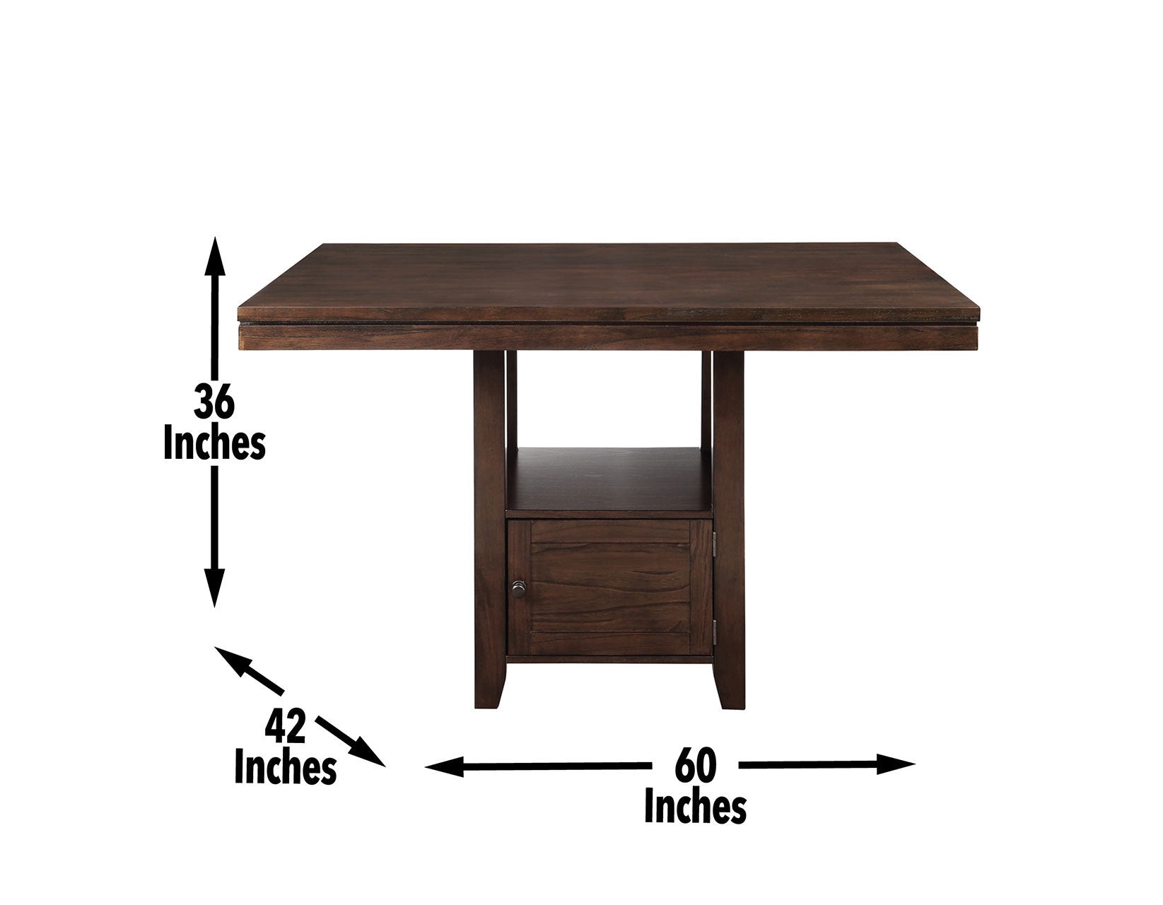 Yorktown Counter Table Dark Brown Dark Brown Wood