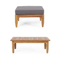 Aston Outdoor Outdoor Acacia Wood 3 Seater Sofa Chat Set With Ottoman Teak Seats 4 Acacia Wood