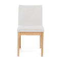 Dining Chair Set Of 2 Light Beige Fabric