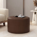 Ottoman Dark Brown Faux Leather