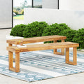 Nestor Bench Set Of 2, Natural Natural Acacia Wood